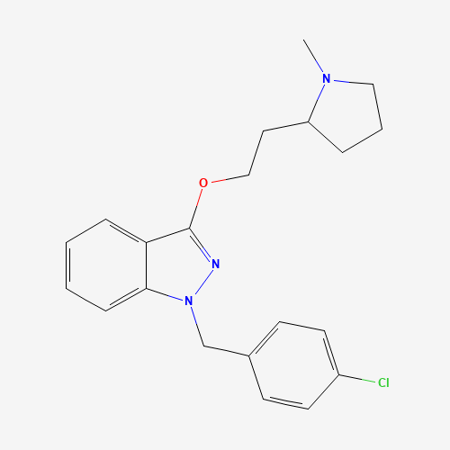 Molecular Structure of 176204-53-8 (1-[(4-Chlorophenyl)methyl]-3-[2-(1-methyl-2-pyrrolidinyl)ethoxy]-1H-indazole)