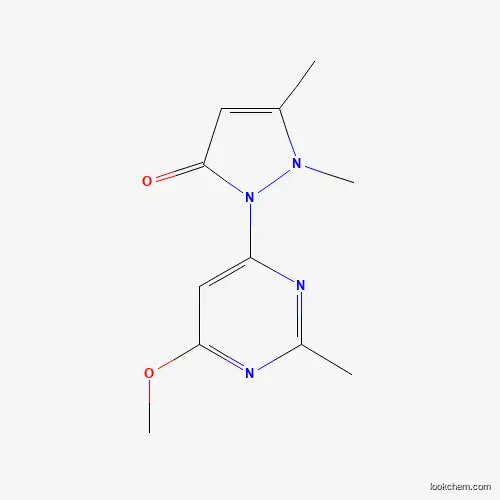 Molecular Structure of 23898-89-7 (2-(6-Methoxy-2-methylpyrimidin-4-yl)-1,5-dimethylpyrazol-3-one)