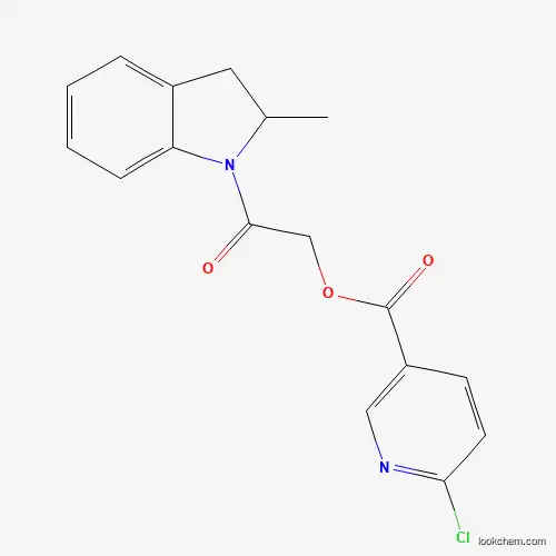 Molecular Structure of 386279-40-9 ([2-(2-Methyl-2,3-dihydroindol-1-yl)-2-oxoethyl] 6-chloropyridine-3-carboxylate)