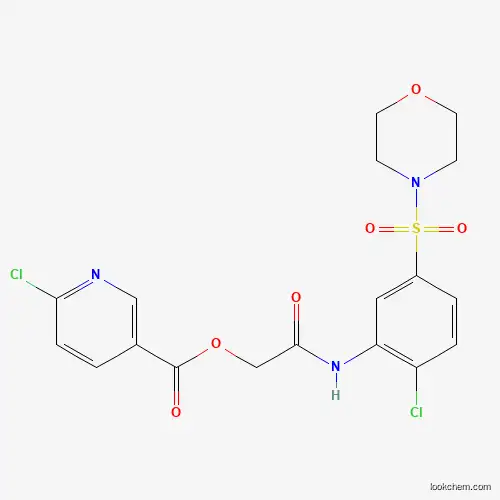 Molecular Structure of 386279-53-4 ([2-(2-Chloro-5-morpholin-4-ylsulfonylanilino)-2-oxoethyl] 6-chloropyridine-3-carboxylate)