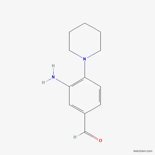 Molecular Structure of 39911-30-3 (3-Amino-4-(1-piperidinyl)benzaldehyde)