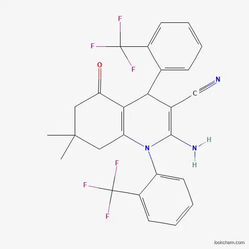2-Amino-7,7-dimethyl-5-oxo-1,4-bis[2-(trifluoromethyl)phenyl]-1,4,5,6,7,8-hexahydro-3-quinolinecarbonitrile