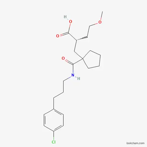 Molecular Structure of 465528-01-2 ((S)-2-((1-((3-(4-chlorophenyl)propyl)carbamoyl)cyclopentyl)methyl)-4-methoxybutanoic acid)