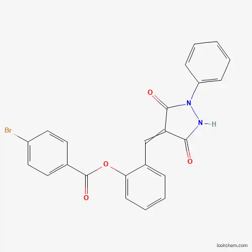 Molecular Structure of 5490-45-9 ([2-[(3,5-Dioxo-1-phenylpyrazolidin-4-ylidene)methyl]phenyl] 4-bromobenzoate)