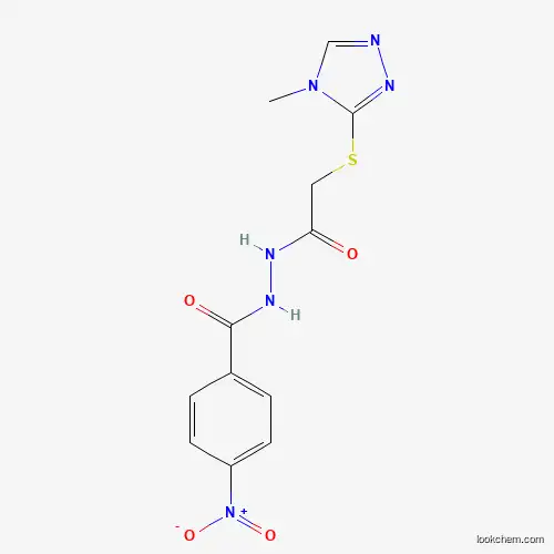 Molecular Structure of 6292-86-0 (N'-[2-[(4-methyl-1,2,4-triazol-3-yl)sulfanyl]acetyl]-4-nitrobenzohydrazide)
