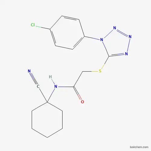 Molecular Structure of 849616-23-5 (2-[[1-(4-Chlorophenyl)-1H-tetrazol-5-yl]thio]-N-(1-cyanocyclohexyl)acetamide)