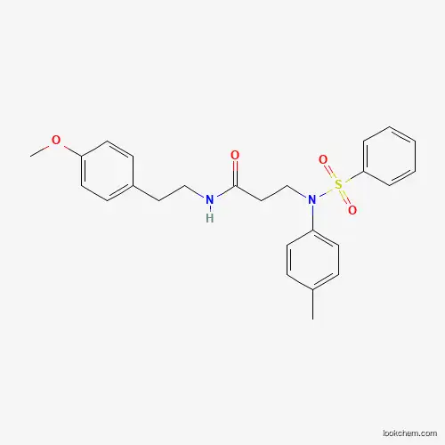 Molecular Structure of 878617-42-6 (N-[2-(4-Methoxyphenyl)ethyl]-3-[(4-methylphenyl)(phenylsulfonyl)amino]propanamide)
