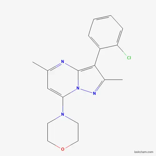 Molecular Structure of 900286-57-9 (4-[3-(2-Chlorophenyl)-2,5-dimethylpyrazolo[1,5-a]pyrimidin-7-yl]morpholine)