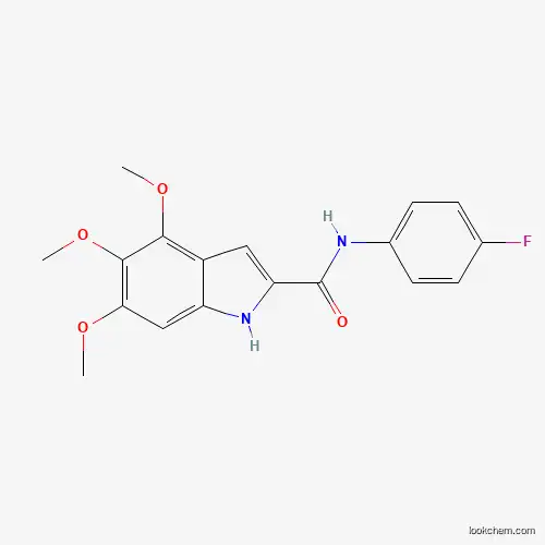 Molecular Structure of 900295-72-9 (N-(4-fluorophenyl)-4,5,6-trimethoxy-1H-indole-2-carboxamide)