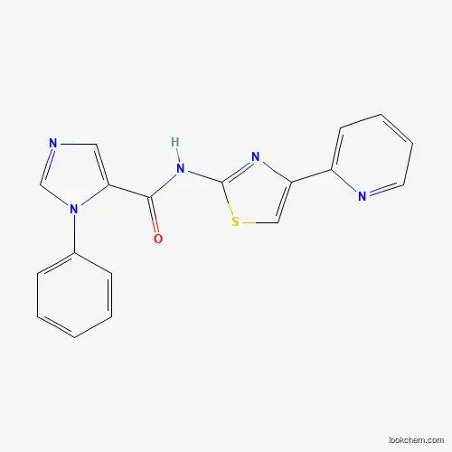 Molecular Structure of 920684-21-5 (1-phenyl-N-[4-(pyridin-2-yl)-1,3-thiazol-2-yl]-1H-imidazole-5-carboxamide)