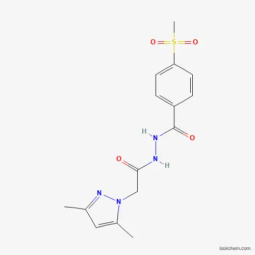 Molecular Structure of 956707-66-7 (N'-[2-(3,5-dimethylpyrazol-1-yl)acetyl]-4-methylsulfonylbenzohydrazide)