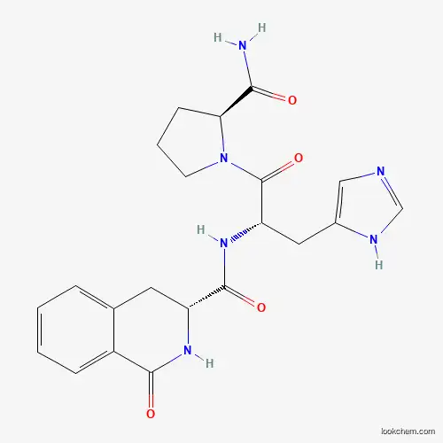 Molecular Structure of 99266-01-0 (Nalpha-[(3R)-1-oxo-1,2,3,4-tetrahydroisoquinoline-3-carbonyl]-L-histidyl-L-prolinamide)