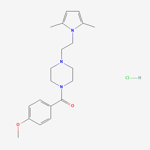 Molecular Structure of 1051919-44-8 ([4-[2-(2,5-Dimethylpyrrol-1-yl)ethyl]piperazin-1-yl]-(4-methoxyphenyl)methanone;hydrochloride)
