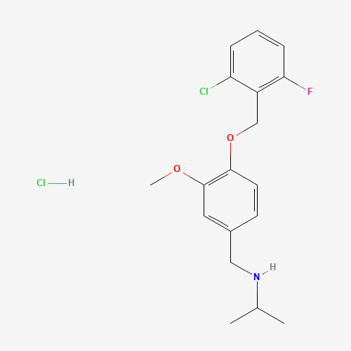 Molecular Structure of 1158769-29-9 (N-{4-[(2-chloro-6-fluorobenzyl)oxy]-3-methoxybenzyl}propan-2-amine hydrochloride)