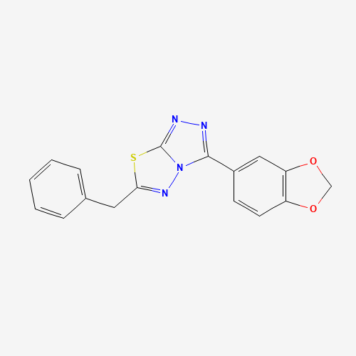 Molecular Structure of 122222-13-3 (3-(1,3-Benzodioxol-5-yl)-6-benzyl-[1,2,4]triazolo[3,4-b][1,3,4]thiadiazole)