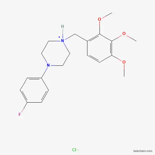 Molecular Structure of 429691-87-2 (1-(4-Fluorophenyl)-4-(2,3,4-trimethoxybenzyl)piperazin-4-ium chloride)