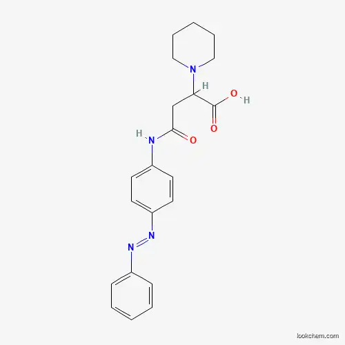 Molecular Structure of 900011-34-9 ((Z)-4-oxo-4-((4-(phenyldiazenyl)phenyl)amino)-2-(piperidin-1-yl)butanoic acid)