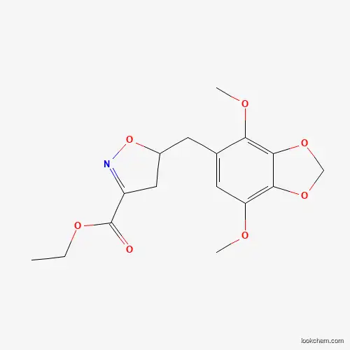 Molecular Structure of 924871-51-2 (Ethyl 5-[(4,7-dimethoxy-1,3-benzodioxol-5-yl)methyl]-4,5-dihydro-3-isoxazolecarboxylate)