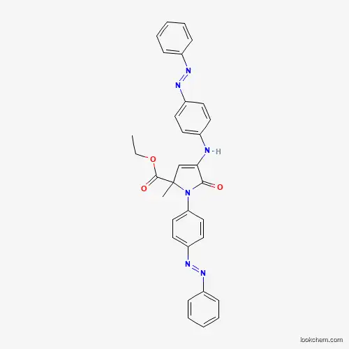 Molecular Structure of 956939-77-8 (1H-Pyrrole-2-carboxylic acid, 2,5-dihydro-2-methyl-5-oxo-1-[4-[(1E)-2-phenyldiazenyl]phenyl]-4-[[4-[(1E)-2-phenyldiazenyl]phenyl]amino]-, ethyl ester)