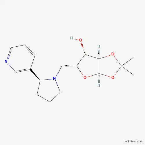 Molecular Structure of 957505-59-8 ((3aR,5R,6S,6aR)-2,2-dimethyl-5-{[(2S)-2-(pyridin-3-yl)pyrrolidin-1-yl]methyl}-tetrahydro-2H-furo[2,3-d][1,3]dioxol-6-ol)