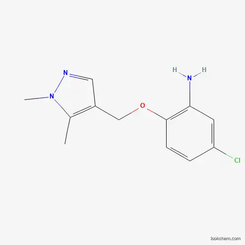 Molecular Structure of 1006962-61-3 (5-chloro-2-[(1,5-dimethyl-1H-pyrazol-4-yl)methoxy]aniline)