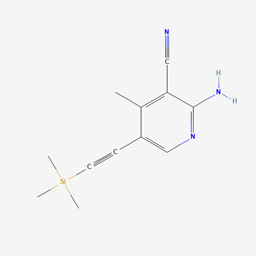 Molecular Structure of 180995-05-5 (2-Amino-3-cyano-4-methyl-5-(trimethylsilylethynyl)pyridine)
