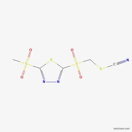Molecular Structure of 31695-00-8 ([[5-(Methylsulfonyl)-1,3,4-thiadiazol-2-yl]sulfonyl]methyl thiocyanate)