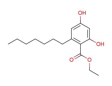 Molecular Structure of 38862-66-7 (Benzoic acid, 2-heptyl-4,6-dihydroxy-, ethyl ester)