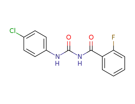 Molecular Structure of 57160-48-2 (N-[(4-chlorophenyl)carbamoyl]-2-fluorobenzamide)