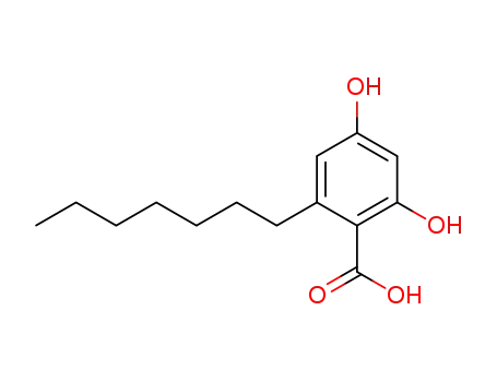 Molecular Structure of 6121-76-2 (Benzoic acid, 2-heptyl-4,6-dihydroxy-)