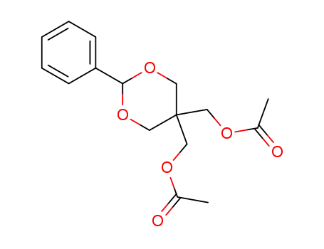 Molecular Structure of 107058-94-6 (1,3-Dioxane-5,5-dimethanol, 2-phenyl-, diacetate)
