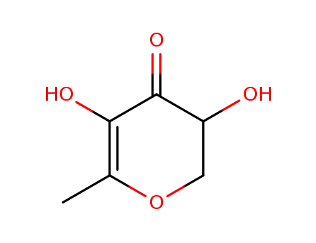 Molecular Structure of 28564-83-2 (2,3-Dihydro-3,5-dihydroxy-6-methyl-4(H)-pyran-4-one)