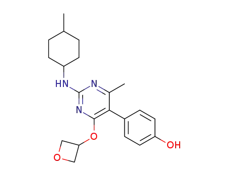 4-(4-methyl-2-((1s,4s)-4-methylcyclohexylamino)-6-(oxetan-3-yloxy)pyrimidin-5-yl)phenol