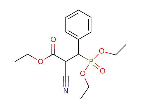 Molecular Structure of 22730-58-1 (Benzenepropanoic acid, a-cyano-b-(diethoxyphosphinyl)-, ethyl ester)