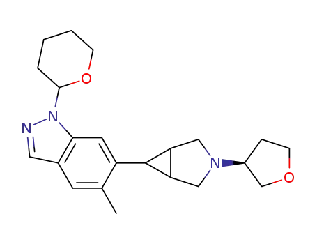 5-methyl-1-(tetrahydro-2H-pyran-2-yl)-6-(3-((S)-tetrahydrofuran-3-yl)-3-azabicyclo[3.1.0]hexan-6-yl)-1H-indazole