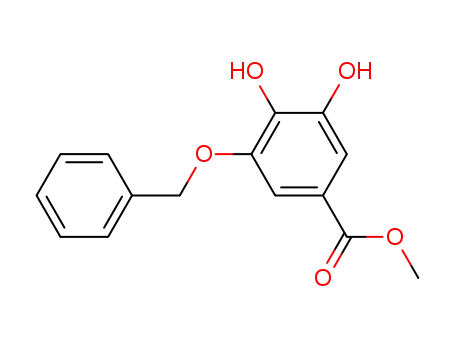 Molecular Structure of 79831-86-0 (Benzoic acid, 3,4-dihydroxy-5-(phenylmethoxy)-, methyl ester)