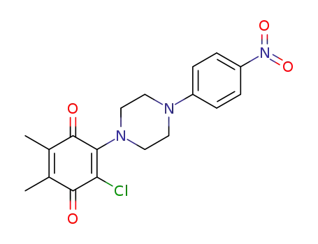 2-Chloro-5,6-dimethyl-3-(4-(4-nitrophenyl)piperazin-1-yl)-1,4-benzoquinone