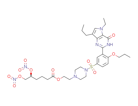(S)-2-(4-(3-(5-ethyl-4-oxo-7-propyl-4,5-dihydro-3H-pyrrolo[3,2-d]pyrimidin-2-yl)-4-propoxyphenylsulfonyl)piperazin-1-yl)ethyl 5,6-bis(nitrooxy)hexanoate