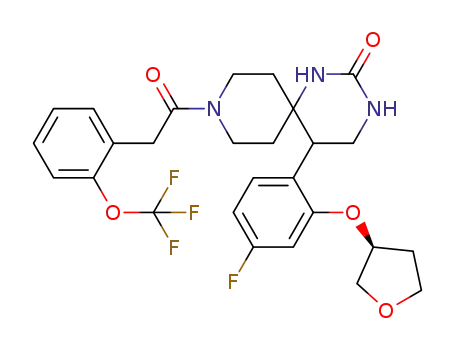 5-(4-fluoro-2-{[(3S)-oxolan-3-yl]oxy}phenyl)-9-{[2-(trifluoromethoxy)phenyl]acetyl}-1,3,9-triaza-spiro[5.5]undecan-2-one