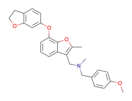 1-(7-((2,3-dihydrobenzofuran-6-yl)oxy)-2-methylbenzofuran-3-yl)-N-(4-methoxybenzyl)-N-methylmethanamine