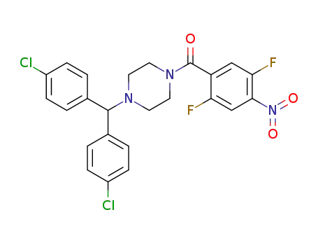 (4-(bis(4-chlorophenyl)methyl)piperazin-1-yl)(2,5-difluoro-4-nitrophenyl)methanone