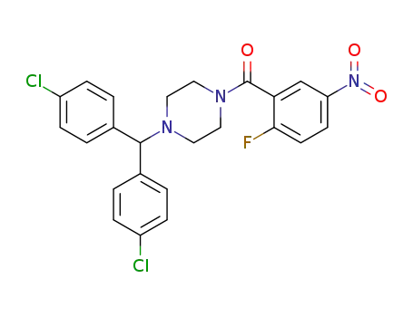 (4-(bis(4-chlorophenyl)methyl)piperazin-1-yl)(2-fluoro-5-nitrophenyl)methanone