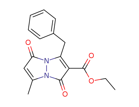 Molecular Structure of 91614-73-2 (1H,5H-Pyrazolo[1,2-a]pyrazole-2-carboxylic acid,
7-methyl-1,5-dioxo-3-(phenylmethyl)-, ethyl ester)