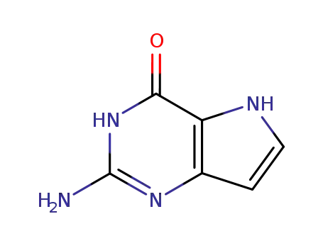Molecular Structure of 65996-58-9 (4H-Pyrrolo[3,2-d]pyrimidin-4-one, 2-amino-1,5-dihydro- (9CI))