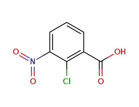 Molecular Structure of 3970-35-2 (2-Chloro-3-nitrobenzoic acid)