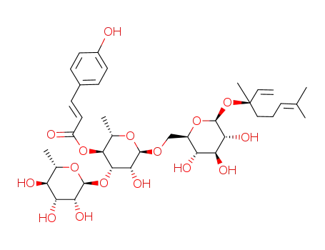 (3S)-O-α-L-Rhamnopyranosyl-(1->3)-[4-O-(E)-coumaroyl]-α-L-rhamnopyranosyl-(1->6)-β-D-glucopyranosyllinalool