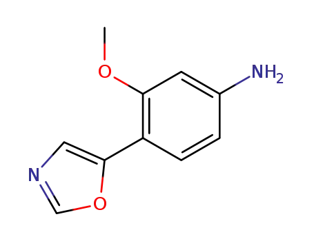 Molecular Structure of 198821-79-3 (3-METHOXY-4-(1,3-OXAZOL-5-YL)ANILINE)