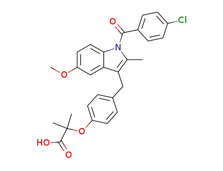 2-(4-{ [1-(4-Chlorobenzoyl)-2-methyl-5-(methoxy)-1H-indol-3-yl]methyl }phenoxy)-2-methylpropanoic acid