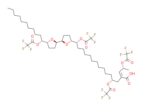 (4R,15R)-4,15-Bis-(2,2,2-trifluoro-acetoxy)-2-[(R)-2-(2,2,2-trifluoro-acetoxy)-prop-(Z)-ylidene]-15-{(2R,5R,2'R,5'R)-5'-[(R)-1-(2,2,2-trifluoro-acetoxy)-undecyl]-octahydro-[2,2']bifuranyl-5-yl}-pentadecanoic acid