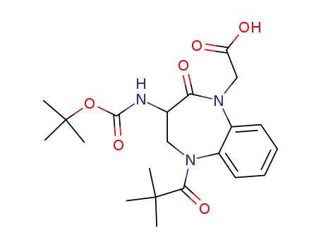 2-oxo-3-tert-butoxycarbonylamino-5-pivaloyl-1,3,4,5-tetrahydro-2H-1,5-benzodiazepin-1-yl-acetic acid